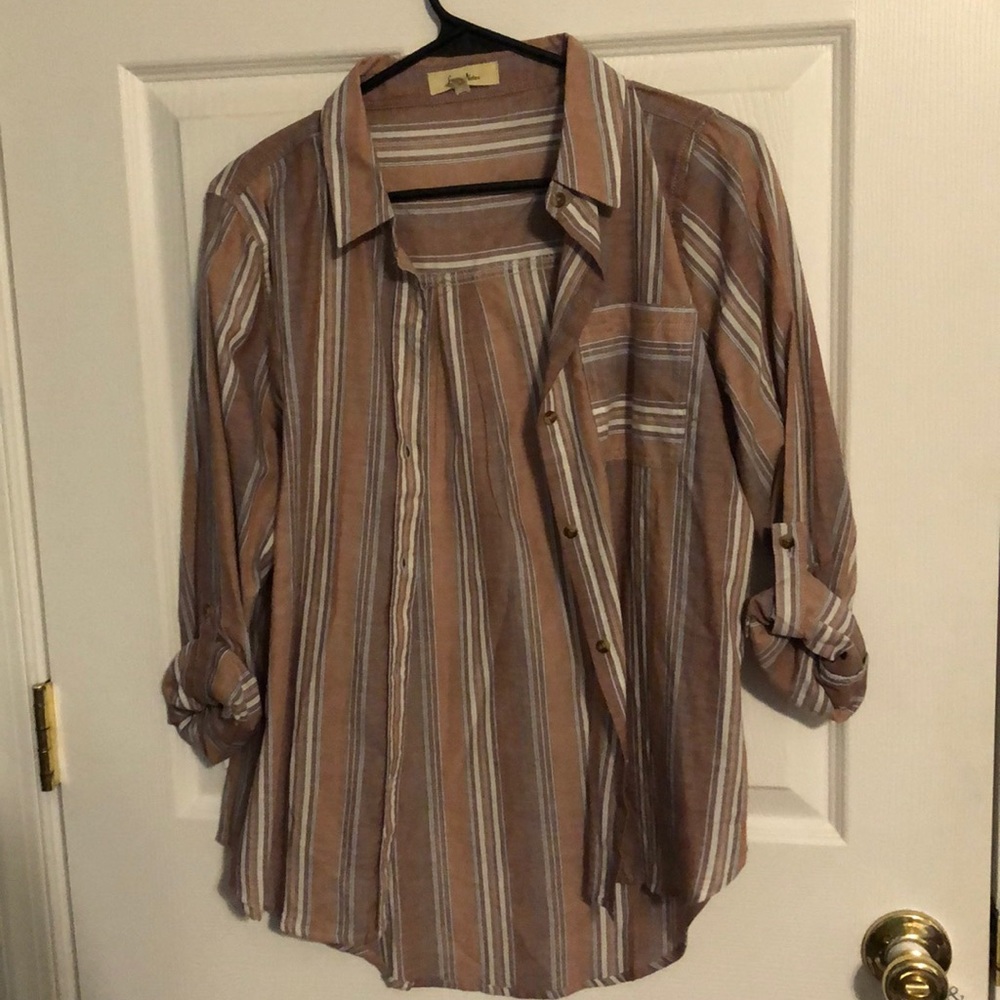 Medium bullion down striped shirt